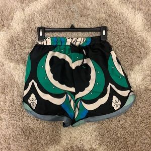 multicolored silk shorts